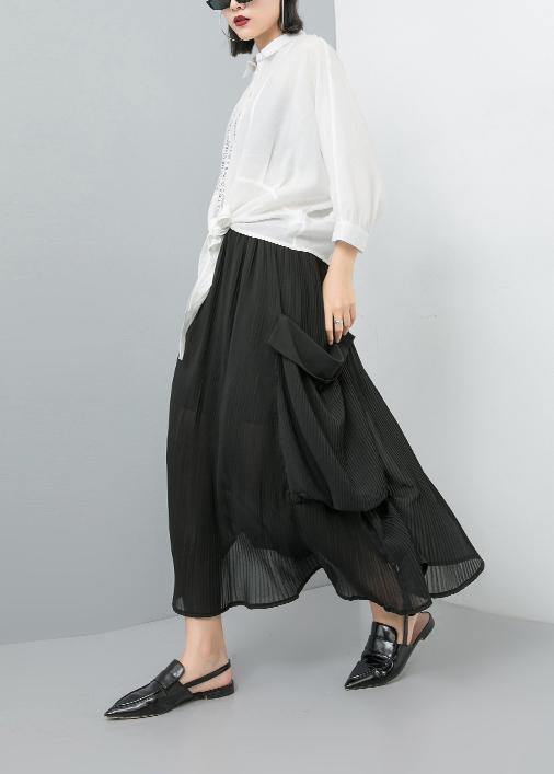 Women chiffon clothes For Women Omychic Spring Solid Color Lanon Fashion Skirt - SooLinen