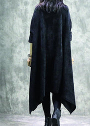 Frauen-Baumwollsteppkleider plus Größe Baggy Solid Unregular Women Pockets Dress