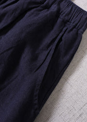 Women denim Blue Embroidered high waist Linen Dress Spring Casual Outfits
