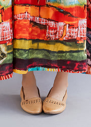 Frauen geblümte Baumwollkleider Soft Surroundings Outfits O-Ausschnitt Halbarm Kleider Sommerkleid