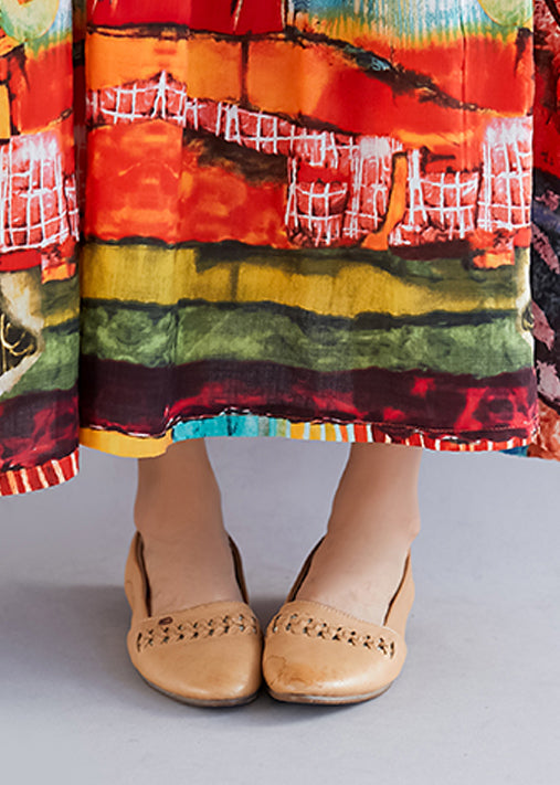 Frauen geblümte Baumwollkleider Soft Surroundings Outfits O-Ausschnitt Halbarm Kleider Sommerkleid