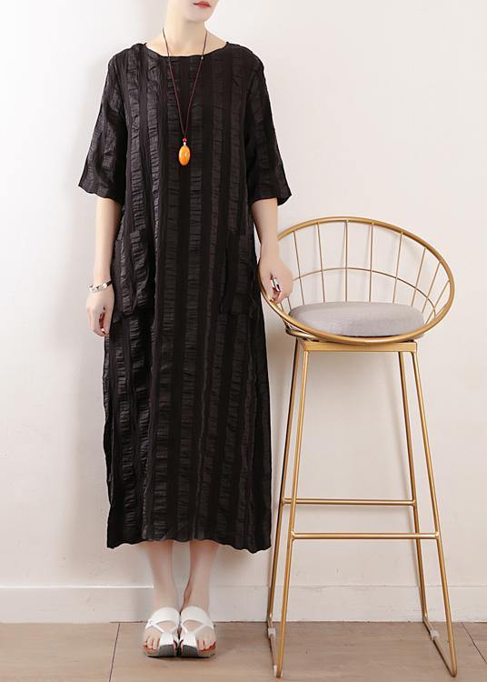Women half sleeve linen clothes For Women Inspiration black Dresses summer - SooLinen
