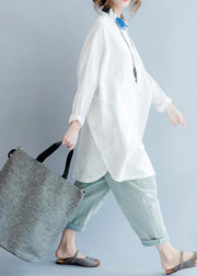 Women lapel Batwing Sleeve cotton box top 2019 Shape white oversized blouses Summer