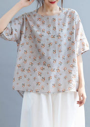 Women o neck Bow clothes For Women Shape gray floral blouse - SooLinen