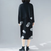 Women patchwork Cotton tunics for women Korea design black Plus Size Dresses