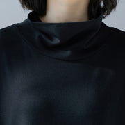 Frauen-Patchwork-Baumwolltuniken für Frauen Korea entwerfen schwarze Kleider in Übergröße