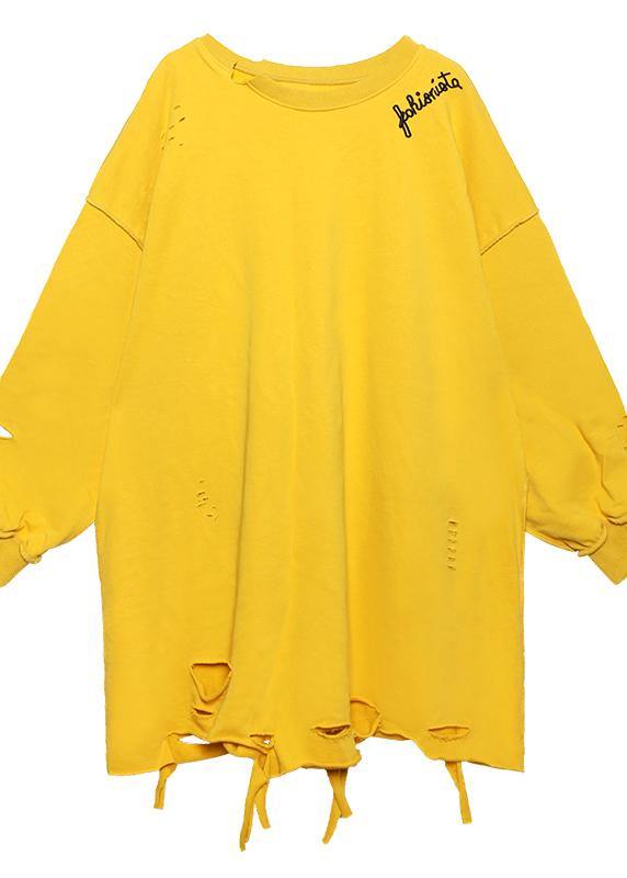 Women yellow shirts Tutorials o neck Hole spring blouses - SooLinen