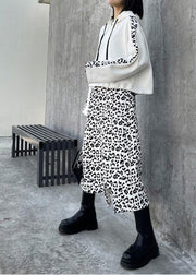 Women's Retro Fashion Fried Street Leopard Print Bodysuit Two Piece Skirt - SooLinen