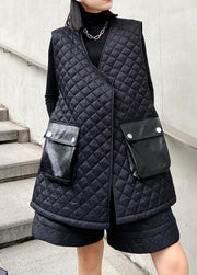 Women's Retro western fashion cotton vest Shorts Black two piece set - SooLinen