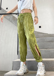 Women's casual trousers summer green thin section loose  thin harem beam feet pants - SooLinen