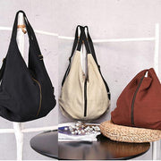 Women's cloth bag, multiple backs, shoulder bag, simple backpack, beige variety bag - SooLinen