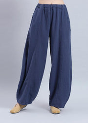 Women's summer casual pants loose large size retro cotton and linen wide legs harem pants tide - SooLinen