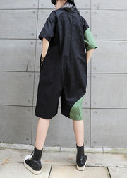 Women's summer patchwork jumpsuit loose ming harem pants - SooLinen