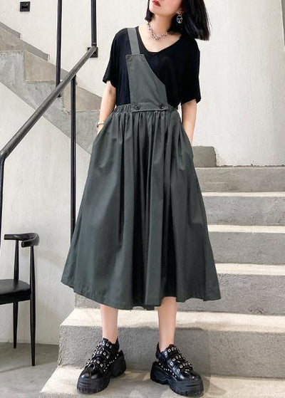 Women's summer plus size casual fashion unilateral strap skirt skirt + T-shirt two-piece suit - SooLinen