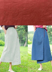 Women's white skirt, loose high waist A-line skirt - SooLinen