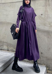 Women's winter fashion loose sweater vest skirt bottoming shirt two piece suit purple skirt - SooLinen