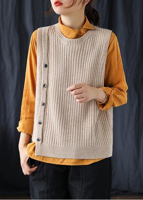 Yellow Crane Tops O Neck Sleeveless Fashion Spring Sweaters - SooLinen