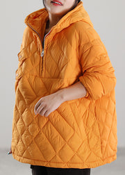 Gelbe Taschen Entendaunen Puffers Jacken Reißverschluss Winter