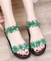 Yellow Sandals Platform Faux Leather Casual Splicing Floral