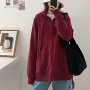 autumn Gray casual cotton coats chunky oversize hooded long sleeve short cardigans outwear