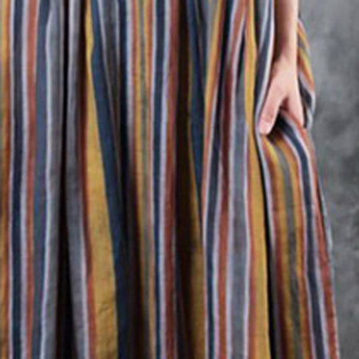 Baggy Sommerkleid aus Leinen in Übergröße Loses Retro-Damen-Ramie-Sommerkleid mit 12 Ärmeln