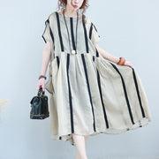 baggy striped Chiffon caftans oversized asymmetric hem Chiffon gown vintage o neck kaftans