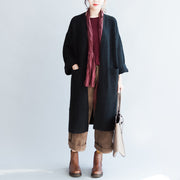 balck autumn wram sweaters coats plus size thick sweater cardigans side open