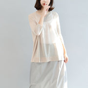 beige stylish linen blouse oversize tops long sleeve t shirt