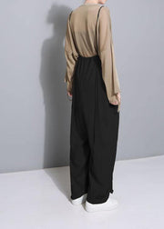 black casual cotton wearing methods pants plus size linen wide leg pants - SooLinen