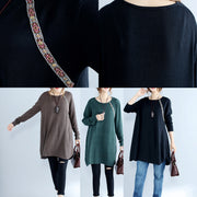 black casual plus size knit sweater dresses plus size long sleeve knit dress