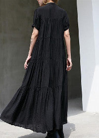 black long cotton dress plus size patchwork caftans 2018 short sleeve cotton caftans