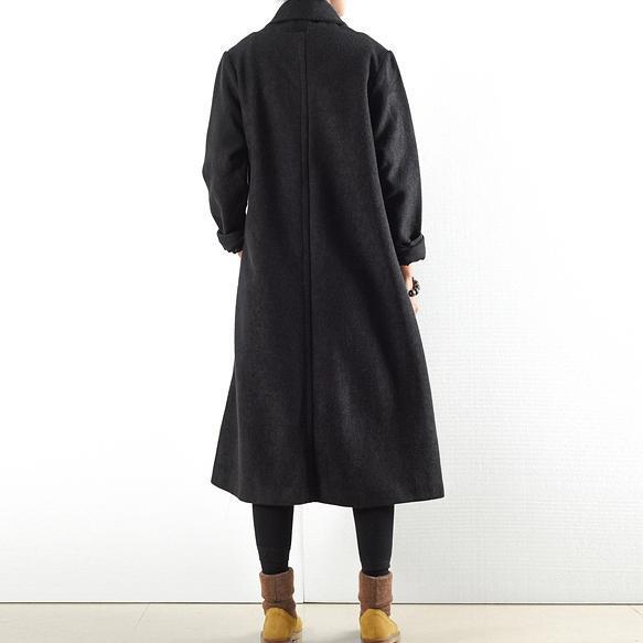schwarze warme Wollmäntel outwear 2021 Winteroutfits übergroße Jacken lang