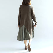 blossom Army green sweater dresses unique patchwork winter knit sweaters oversized pullover