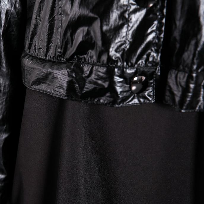 boutique black caftans trendy plus size stand collar gown fine patchwork false two pieces maxi dresses