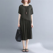 boutique black long cotton dresses trendy plus size O neck clothing dress boutique baggy dresses