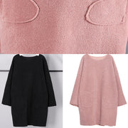 Boutique rosa Bluse trendy plus Größe O Hals Reisekleidung feine Taschen Kleidung Tops