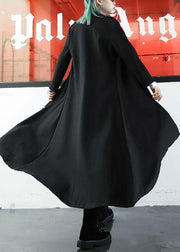 boutique plus size long jackets fall women coats black lapel collar  coat - SooLinen