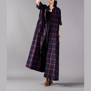boutique red Plaid coat plus size clothing stand collar Coats boutique pockets Coats