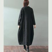 boutique red maxi coat trendy plus size V neck baggy Coats fine Jacquard wool coat