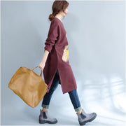burgundy fashion cotton traveling dress oversize o neck cartoon print maternity dress