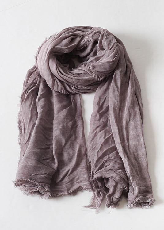 casual cotton linen striped scarves new Cinched big scarf - SooLinen