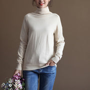 chunky nude winter sweater oversized knit sweat tops 2021 high neck pullover