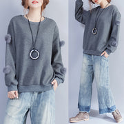 dark gray casual thick knit tops oversize fine pullover sweater