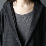 dark gray fashion  woolen sweater coats plus size elegant casual long sleeve knit cardigans
