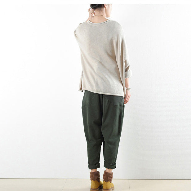 dark green warm cotton winter pants oversized pants 2024