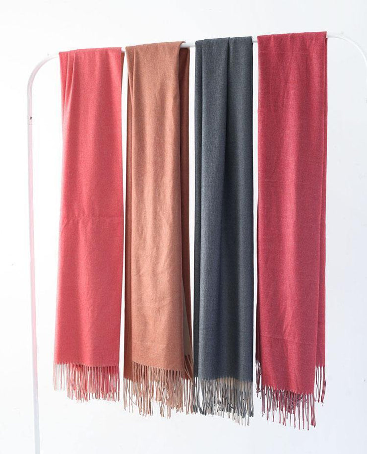 dark red women warm scarves warm rectangle big shawl - SooLinen