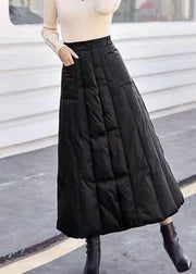 diy Black Pockets Patchwork Fine Cotton Filled Skirts Winter