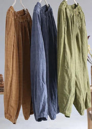 diy linen clothes For Women Korea Pure Color Retro Soft Comfortable Loose Bloomers - SooLinen