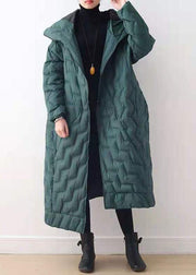 Casual Loose fitting down jacket hooded overcoat asymmetric down coat winter - SooLinen