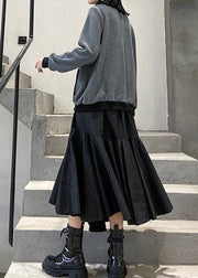 fashion asymmetric women skirts elastic waist ruffles skirts - SooLinen